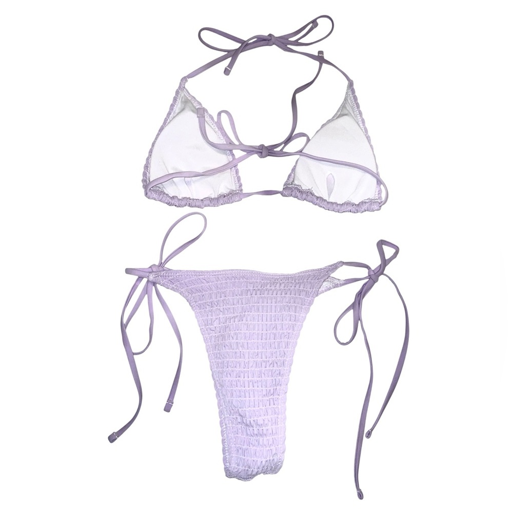 Lilac Ribbed Bikini Set - Picture 2 of 3